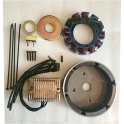 Motoelectrix 32amp charging Kit w/chrome regulator for Harley Davidson Evolution 1989-1996 FLT FLH (except EFI) 1989-1999 Softail, 1991-1998 Dyna and1989-1994 FXR models (Not for Sportster models.)…