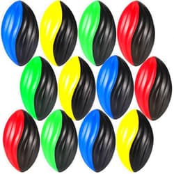 Jerify 12 Pcs Mini Foam Footballs for Kids Students 7 Inch Small Spiral Football Toys Easy Grip Waterproof Soft Emulation Ball for School Gift Sports Party Game(Classic Color)