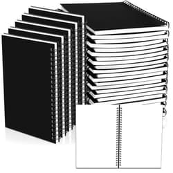 Fulmoon 50 Pcs Black Sketch Book Blank Spiral Notebook Unlined Soft Cover Kraft Drawing Book Notepad Bulk for Students Artist School Travel Office Supplies 100 Pages/ 50 Sheets 7.5'' x 5.1''