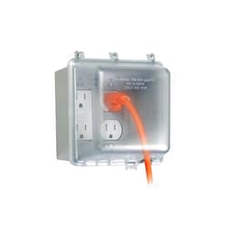 TayMac MM7440C 4.75-in. Deep Outdoor Box, UFAST 55-in-1, Rated NEMA 3R 2-Gang Weatherproof in-Use Electrical Outlet Cover for Home Improvement, Clear