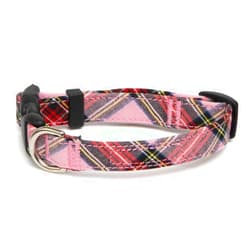 Toto & pal Toto&Pal Royal Tartan Plaid Collar Pink 25mm