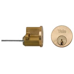 Yale Replacement Rim Cylinder, 6 Keys Provided, P-Polished Brass, Suitable for 38-57 mm Doors
