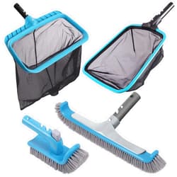 Sepetrel Deluxe Swimming Pool Cleaning Kit Including 2 Brush Heads, 2 Pool Skimmer Nets(NO Pole)