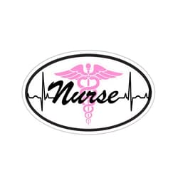 Sticker Frenzy 5 Piece Set |RN Heart Monitor Heart Beat Nurse BSN NP Pink Caduceus Sticker Decal 3x5 inches
