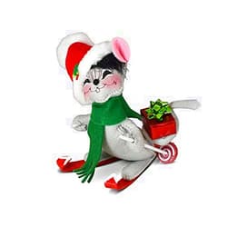 Annalee 6 inch Festive Gray Mouse Figurine