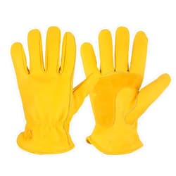 KKOYING Winter Leather Work Gloves, Warm Insulated Work Gloves, Soft Leather Gloves for Cold Weather