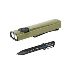 OLIGHT Arkfeld Ultra Cool White 1400 Lumens Flat Flashlight, Rechargeable Compact Pocket Light Bundle with O'Pen Mini 2 Ballpoint Pen