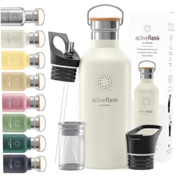 BeMaxx Stainless Steel Water Bottle with Straw, Infuser & 3 Lids: 18/32 OZ Leak-Proof Vacuum Insulated ACTIVE FLASK Drinking Bottles Hot Cold: Double Walled Outdoor Drink Thermo Mug Tea Coffee Sport Gym Bike