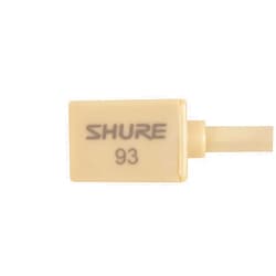Shure WL93T Lavalier Condenser Microphone - Subminiature Size for Theater, Television, Broadcasting, Video & Film, TA4F/TQG Connector for use Wireless Bodypack Transmitters - Tan