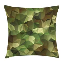 Ambesonne Sage Throw Pillow Cushion Cover, Geometric Fractal Shapes Triangles Camouflage Inspired Form Poly Effect, Decorative Square Accent Pillow Case, 20