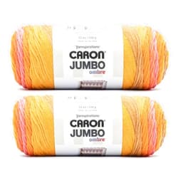 Caron Jumbo Ombre Sunset Yarn - 2 Pack of 12oz/340g - Acrylic - #4 Worsted (Medium) - 595 Yards - Knitting & Crochet