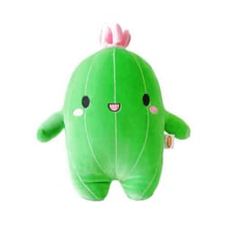 BABOLI Cuddly Cactus Stuffed Plant Animal with Smile Face and Pink Antenna Honey Cacti Plush Soft Toy Pretty Sweet Mascot Gifts for Kids Girls and Boys Present for Birthday or Party 10 Inches