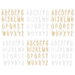 Pistha 6 Sets/156 Pcs Silver Gold Alphabet Letter Charms Mini A-Z Metal Letter Charms for Bracelet Jewelry Making