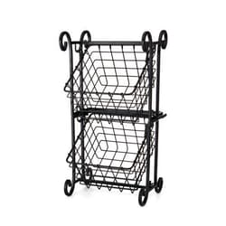 Gourmet Basics by Mikasa Flip Adjustable Fruit Storage Basket, 2-Tier, Black