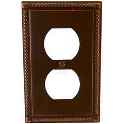 Amerelle 54DVB Georgian Tumbled Wallplate, 1 Duplex, Aged Bronze