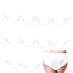 Weewooday 10 Pcs Adult Plastic Pants, X-Large, White, Waterproof Incontinence Underpants EVA Pull on Cover Pants Leak Proof Washable Incontinence Pants for Men Women Elderly