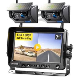 DVKNM 2 Magnetic Solar Wireless Backup Camera HD1080P 3 Mins DIY Installation DVR 7