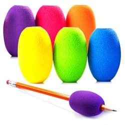 Special Supplies Egg Pen-Pencil Grips for Kids and Adults Colorful, Cushioned Holders for Handwriting, Drawing, Coloring - Ergonomic Right or Left-Handed Use - Reusable (6-Pack)