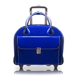 McKleinUSA Glen Ellyn 94367 W Series Italian Leather Detachable-Wheeled Ladies Briefcase (Navy)