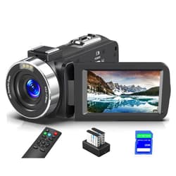 Cenzoar 8K Video Camera Camcorder, 64MP IR Night Vision Vlogging Camera, 18X Zoom WiFi Digital Touch Screen Camcorder for YouTube with 32G SD Card, Remote Control, Mic, Charging Cradle, and Two Batteries