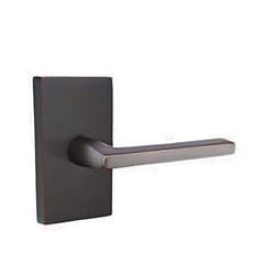 Emtek Privacy Set, Modern Rectangular Rosette, Helios Lever, Oil Rubbed Bronze, RH