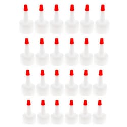 E-outstanding Red-Tip Cap 24PCS Red Plastic Pointed Mouth Bottle Caps Yorker Dispensing Caps Pointed Mouth Bottle Cap Replacement Tip Caps for Squeeze Bottle Glue Bottles Dispensing Cap