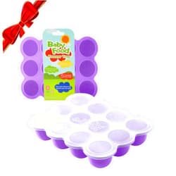 Samuelworld Baby Food Storage Container, 12 Portions x 2.5oz - BPA Free Silicone Freezer Tray with Clip-On Lid for Breast Milk Storage, Homemade Baby Food, Vegetable & Fruit Purees - Purple