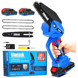 Vniissok Chainsaw 6 Inch Mini Electric Chain Saw Cordless Battery Powered,Hand Held Saw Pruning Shears Chain for Tree Branches,Courtyard,Household and Garden Gifts for Men Dad Husband Women