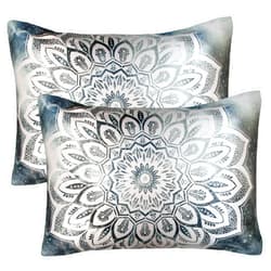 BEDELITE Satin Pillowcase for Hair and Skin Digital Printing, Super Soft Cooling Similar to Silk Pillow Cases 2 Pack with Envelope Closure, Gift for Women Men(Standard 20x26 Inch, Black Mandala)