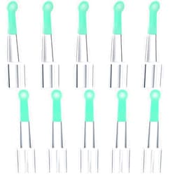 Nuanchu Ear Spoon Tips Ear Cleaner Replacement Set for 3.5 mm Otoscope Plastic Ear Cleaner Tips Reusable Ear Cleaner Spoon Tip for Teens Adults Family Ear Health Care (Transparent)