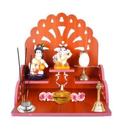Primefair Wooden Wall Mounted Hanging Puja Temple Wood God Stand for Pooja Room | Mandir Devghar Stand Temple Home Temple Home Wall Temple Waterproof (TEMPLE-003-395)