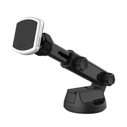 Scosche MPWDEX2-XTSP MagicMount Pro Extendo Magnetic Phone Holder Suction Cup Phone Mount for Car, Extended Arm for 360 Viewing Angle, Black/Silver