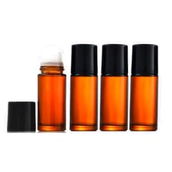 Wresty 1.7 Oz/50ml Glass Roll On Bottles Empty Deodorant Bottles Leak-Proof DIY Deodorant Container Amber Glass Roller Bottles For Essential Oils Perfume Cosmetics Sunscreen Moisturizer
