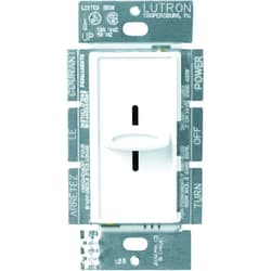 Lutron Skylark Slide-to-Off Dimmer, 1000-Watt Incandescent, Single-Pole, S-1000-WH, White