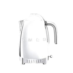 SMEG 7-Cup Variable Temperature Electric Kettle - Retro Style Aesthetic with Advanced Technology - Stainless Steel, 1400W, 120V, 360° Swivel Base, Keep Warm Function (Silver)