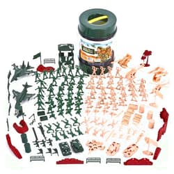 JOYIN 164 Piece Military Soldier Playset Army Men Play Bucket Army Action Figures Battle Group Deluxe Military Playset, Aircrafts, Helicopters, Tanks with Bucket