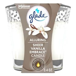 Glade Candle Jar, Air Freshener, Sheer Vanilla Embrace, 3.4 Oz
