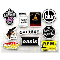 Generic 90's Alternative Rock Band Sticker Pack (10 Stickers) Set 3 Sonic Blur Youth Butthole Beck Surfers Blind 311 Mellon
