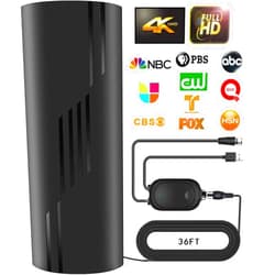 PGOFBUO 1800+ Miles Range TV Antenna, 2025 Upgraded Digital Antenna for Smart TV and Old TVs, HDTV Antenna Indoor Outdoor for Local Channels with Amplifier Signal Booster-38ft Coax Cable-Support 8K 4K 1080p
