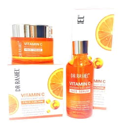 Dr Rashel Vitamin C Face Serum And Vitamin C Face Cream Variety Pack | Hyaluronic Acid, Anti Aging and Collagen Essence