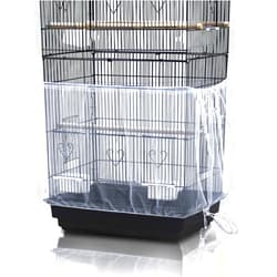 ASOCEA Bird Cage Seed Cather,Universal Adjustable Birdcage Cover Skirt Nylon Mesh Netting Parrot Parakeet Macaw African Round Square Cages Cover