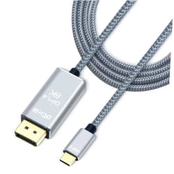 DCHAV 8K USB-C to DisplayPort Cable 6-Foot 4K@144Hz 8K@60Hz 5K 2K@165Hz USB to DP Adapter Display Port Cord Nylon Braided Aluminum Connector for Monitor Computer Laptop Television Tablet