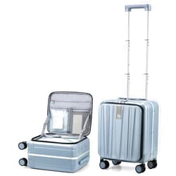 Hanke 16 Inch Underseat Carry On Suitcases with Wheels,Lightweight Hard Shell Carry on Luggage for Weekender,Top Opening Tsa Approved Small Suitcase,Travel Luggage for Womem Men,Grey