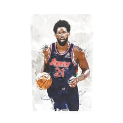 stortnate Joel Embiid Poster Basketball Canvas Poster Wall Art Decor Print Picture Paintings for Living Room Bedroom Decoration Unframe:12x18inch(30x45cm)
