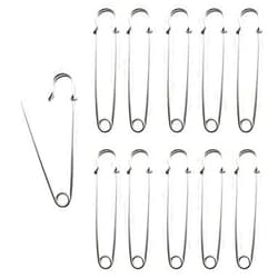 NOTIONSLAND 4Inch Large Safety Pins, Stainless Steel Safety Pins,Safety Pins Bulk Metal Silver Sewing Pins Clothing Clips for Crafts, Skirts, Kilts, 10pcs