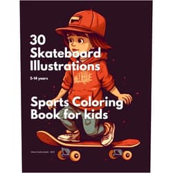 By Ohaai Creative Studio (Author) Sports Coloring Book for kids: 30 Skateboard Illustrations - Age 5-14 years: This book is part of the sports collection, featuring various books dedicated to different sports and athletic activities.