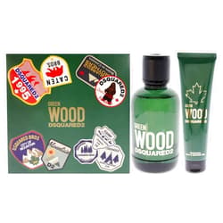 Dsquared2 Green Wood Men 3.4oz EDT Spray, 5.0oz Bath and Shower Gel 2 Pc Gift Set