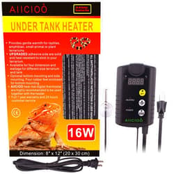 Aiicioo Under Tank Heater Thermostat - Reptile Heating Pad with Temperature Control Reptile Heat Mat for Combo Set for Hermit Crab Lizard Terrarium 16W