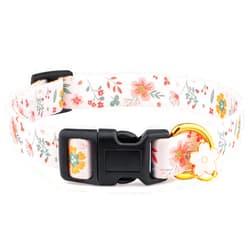 Liugjiau Cotton Handmade Dog Collar for Small Medium Large Dogs,White Flowers with Pendant Cute Dog Collars,Ideal for Girl Dogs Boy Dogs (Small)