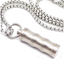 Haxtec Titanium Small Pill Box Titanium Pill Case Necklace Nitro Mini Waterproof Keychain Pill Holder Lightweight Charming Pendant Necklace Pill Container for Purse Stocking Stuffers for Women Men